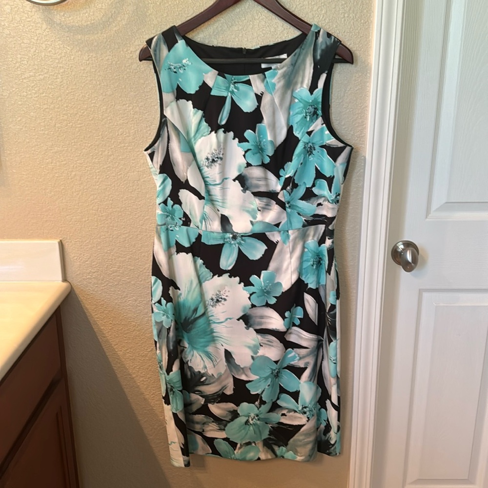 Sleeveless dress. Gorgeous colors, great shape.